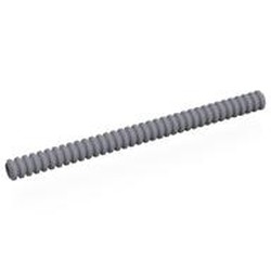 LEGO part 78c12 Hose, Ribbed 7mm D. 12L / 9.6cm in Silver Metallic/ Flat Silver