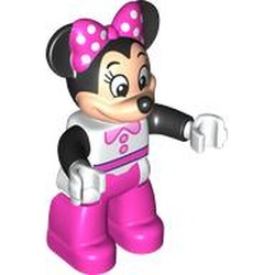 LEGO part 28416pr0001 Duplo Figure Minnie Mouse with print in White