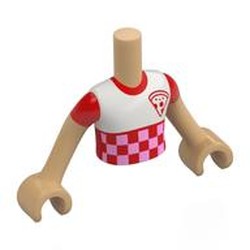 LEGO part 11408c07pr0014 Minidoll Torso Boy with Warm Tan Arms and Hands with print in Warm Tan