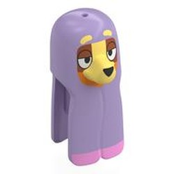 LEGO part 114808pr0002 Minifig Head Special Dog with Blanket Lavender with Brown Face, Bright Light Yellow Nose, Eyebrows print in Lavender
