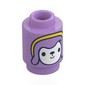 Brick Round 1 x 1 Open Stud with Doll, White Face, Lavender Hair, Yellow Band print