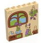 Panel 1 x 6 x 5 with Nougat Window, Green Tree, Medium Blue Sky, Cabinet with Potted Plants, Hanging Plant, Kangaroo print