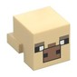 Minifig Head Special, Cube with Rear Ledge with Pixelated Black/Dark Tan Eyes, Medium Nougat Nose print (Cow)