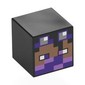 Minifig Head Special, Cube with Pixelated Medium Brown Face, Dark Purple Goggles, Dark Purple/Lavender Eyes, Bandana print