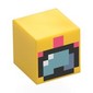 Minifig Head Special, Cube with Pixelated Diver Goggles, Black Border, Coral Snorkel print