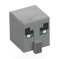 Minifig Head Special, Cube with Nose and Villager Face with Green Eyes Print