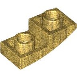 LEGO part 24201 Slope Curved 2 x 1 Inverted in Gold Laquered/ Metallic Gold