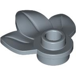 LEGO part 32607 Plant, Plate 1 x 1 Round with 3 Leaves in Sand Blue