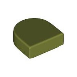 LEGO part 24246 Tile Round 1 x 1 Half Circle in Olive Green