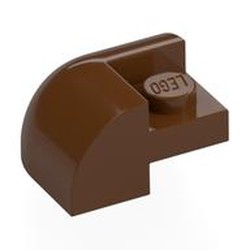 LEGO part 5846 Brick Curved 2 x 2 x 1 Curved Top, Corner in Reddish Brown