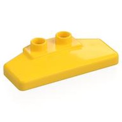 LEGO part 89398 Duplo Rear Spoiler 2 x 4 x 1 / 2 [Plain] in Bright Yellow/ Yellow
