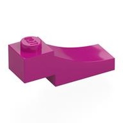 LEGO part 70681 Brick Curved, 3 x 1 with 1/3 Inverted Cutout in Bright Reddish Violet/ Magenta