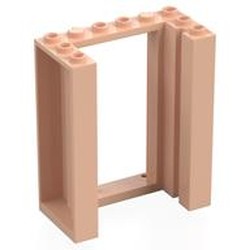 LEGO part 3417 Door Frame 3 x 6 x 6 with Inside Grooves in Light Nougat