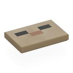 LEGO part 26603pr0065 Tile 2 x 3 with print in Sand Yellow/ Dark Tan