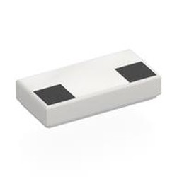 LEGO part 3069bpr0240 Tile 1 x 2 with 2 Black Squares print in White