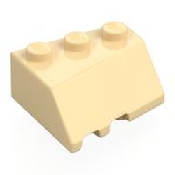 LEGO part 48165 Wedge Sloped 45° 3 x 3 Right in Brick Yellow/ Tan