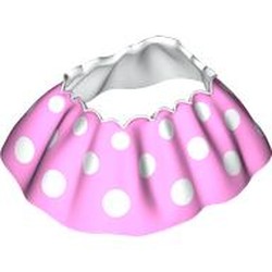 LEGO part 32896pr0002 Duplo Skirt Satin with Pink Skirt Print in White