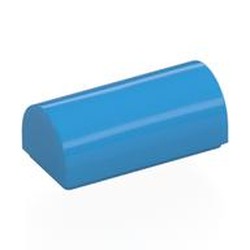LEGO part 3563 Brick Curved 1 x 2 x 2/3 Double Curved Top, No Studs in Dark Azure