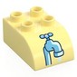 Duplo Brick 2 x 3 with Curved Top with Faucet print