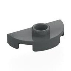 LEGO part 1745 Plate Round 1 x 2 Half Circle with Stud (Jumper) in Dark Stone Grey / Dark Bluish Gray
