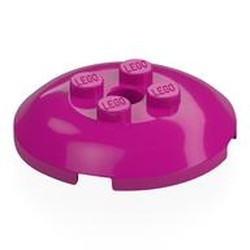 LEGO part 65138 Dish 4 x 4 with 4 Studs in Bright Reddish Violet/ Magenta