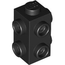 LEGO part 7729 Brick Special 1 x 1 x 1 2/3 with 6 Studs on 3 Sides in Black