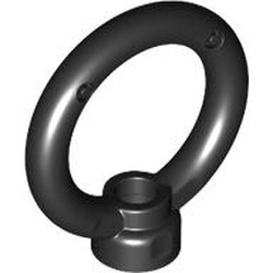 LEGO part 3917 Plate Special, 1 x 1 Stud with 3 x 3 Ring on Top in Black