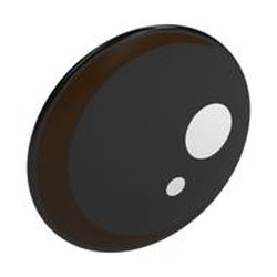 LEGO part 75902pr0037 Shield Round Bowed with Eye, White Circles, Reddish Brown Iris print in Black