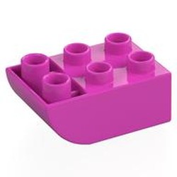 LEGO part 98252 Duplo Brick 2 x 3 with Curved Bottom in Bright Purple/ Dark Pink