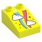 Duplo Brick 3 x 2 Slope 33° with print