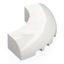 LEGO part 7033 Brick Round Corner 5 x 5 x 1 Curved, Bottom Cut Outs, No Studs, 9 Bottom Tubes in White
