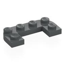 LEGO part 7531 Plate Round Half 2 x 4 with 1 x 2 Cutout in Dark Stone Grey / Dark Bluish Gray