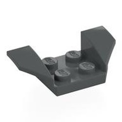 LEGO part 41854 Mudguard 2 x 4 with 2 x 2 Studs and Flared Wings in Dark Stone Grey / Dark Bluish Gray