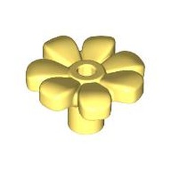 LEGO part 4367 Plant, Flower, Minifig Accessory with 7 Thick Petals and Pin, Center Ring in Cool Yellow/ Bright Light Yellow
