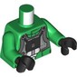 Torso A-Wing Pilot Suit, Grey Vest, Black Breathing Apparatus print, Green Arms, Black Hands