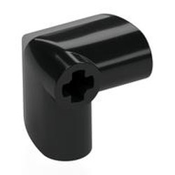 LEGO part 7973pr0001 Technic Panel Fairing 2 x 2 x 2 Angled 90° with Silver Stripe print in Black
