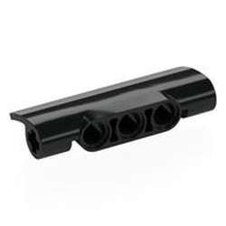 LEGO part 7101pr0001 Technic Panel Fairing 2 x 5 x 1 with Silver Stripe print in Black
