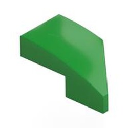 LEGO part 29120 Slope Curved 2 x 1 with Stud Notch Left in Bright Green