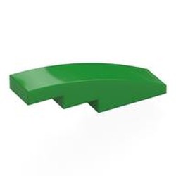 LEGO part 11153 Slope Curved 4 x 1 No Studs [Stud Holder with Symmetric Ridges] in Bright Green
