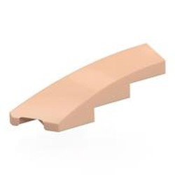 LEGO part 5415 Slope Curved 1 x 4 with Stud Notch Left in Light Nougat