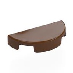 LEGO part 1748 Tile Round 1 x 2 Half Circle in Reddish Brown