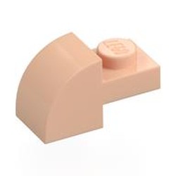 LEGO part 5841 Brick Curved 1 x 2 x 1 with Curved Top in Light Nougat