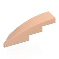 LEGO part 5414 Slope Curved 1 x 4 with Stud Notch Right in Light Nougat