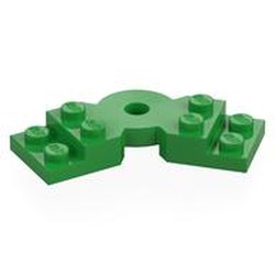 LEGO part 79846 Plate Angled 2 x 2 with Step and Hole in Center in Bright Green