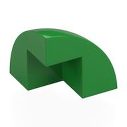 LEGO part 5906 Brick Round Corner, Curved 2 x 2 x 1 2/3 Quarter Dome with 1 Cutout in Bright Green