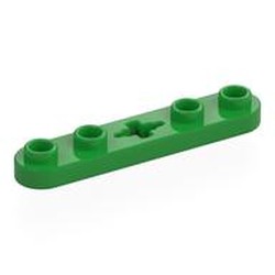LEGO part 32124 Technic Plate 1 x 5 with Smooth Ends, 4 Studs and Centre Axle Hole in Bright Green