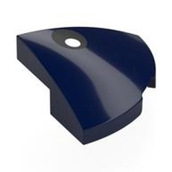 LEGO part 5852pr0003 Brick Round Corner, Curved 2 x 2 x 2/3 Quarter Circle with Black Eye, White Pupil print in Earth Blue/ Dark Blue