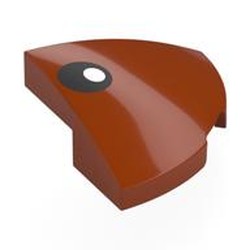LEGO part 5852pr0004 Brick Round Corner, Curved 2 x 2 x 2/3 Quarter Circle with Black Eye, White Pupil print in Dark Orange