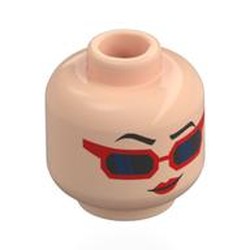 LEGO part 28621pr0131 Minifig Head with print in Light Nougat