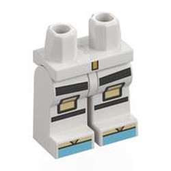 LEGO part 970c27pr0066 Hips and White Legs with print in White